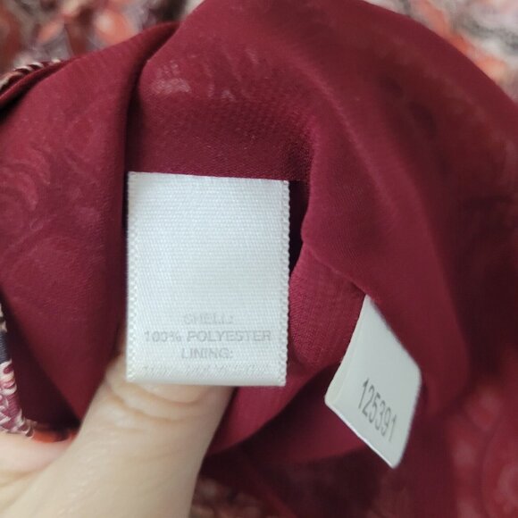 Loft Top Womens 2 Paisley Print Sleeveless Lined Zip Side Tank Shell Office - Picture 5 of 10